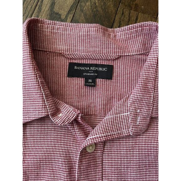 Banana Republic Shirt Mens Medium Standard Fit Red Excellent Condition - Picture 4 of 9
